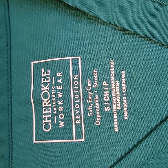 Cherokee Workwear Revolution Women's Scrub Set Size Small Tall Green - Picture 3 of 7